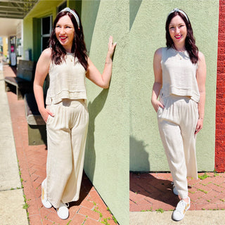 Leif Oatmeal Striped Set