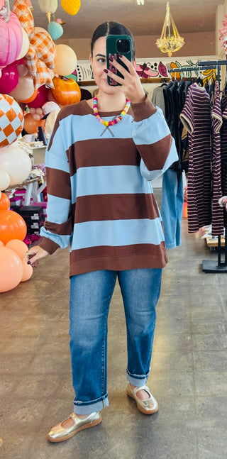 Avina Oversized Knit Top in Chocolate Brown