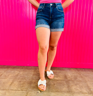 Boone Cuffed Denim Shorts