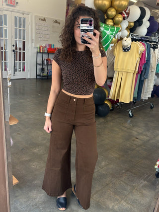 Elysian Brown Leopard Print Top