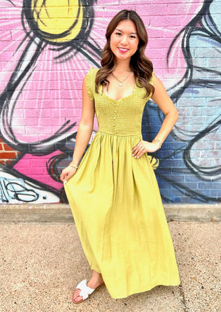 Blythe Midi Dress in Kiwi