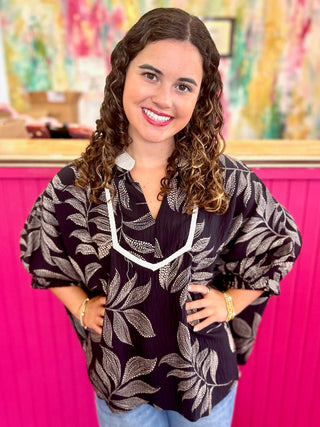 Isaiah Relaxed-Fit Blouse in Black