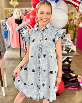 Roxie Washed Denim Mini Dress