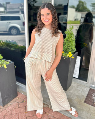 Leif Oatmeal Striped Set