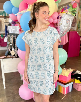 Nessa Mint Print MIni Dress