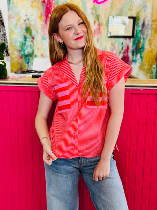 Kara Stripe Dolman Sleeve Top