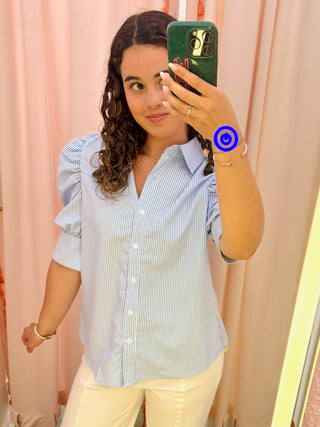 Arisbeth Collared Blouse in Blue