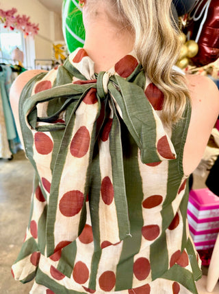 Leona Sleeveless Top in Olive