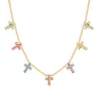 Multi Cross Necklace in Fairy Dust