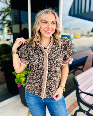 Hannah Leopard Top