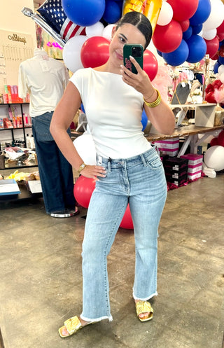 Marielle Flare Jeans in Light Wash by Judy Blue