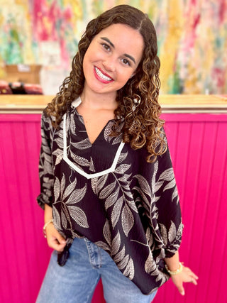 Isaiah Relaxed-Fit Blouse in Black