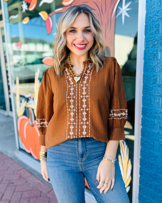 Katie Crinkled Solid Blouse