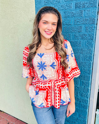 Jefferson Square Neck Blouse