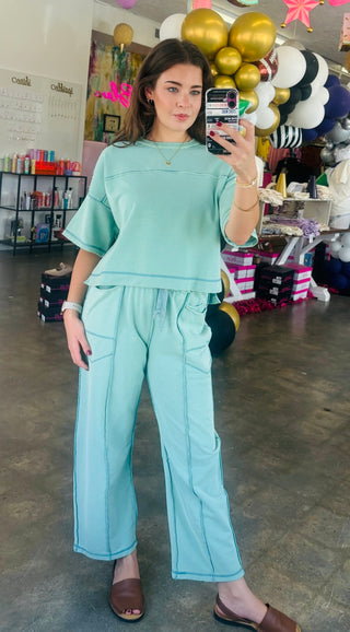 Sandi Sage Green Cropped Easy Set