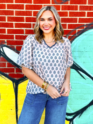 Emery Abtract Print Top