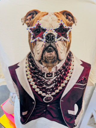 Gameday Bulldog Crystal Cream Graphic Tee