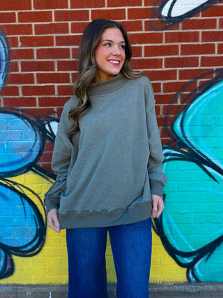 Avani Vintage Mock Neck Sweatshirt