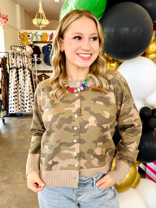Anabel Camo Cardigan