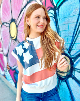 Vintage USA Cap Sleeve Top