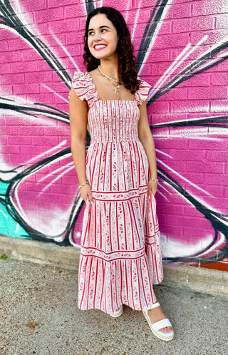 Azaria Smocked Midi Dress