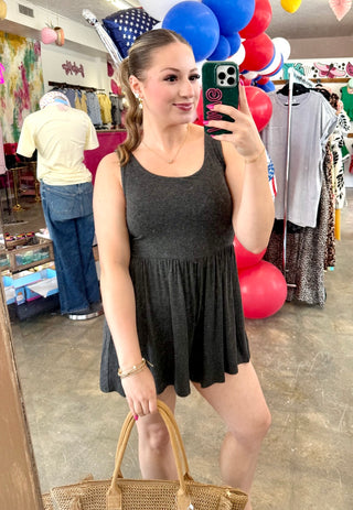 Angelino Charcoal Knit Romper