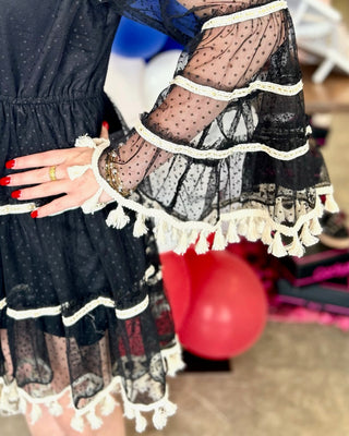 Alisa Flared MIni Dress in Black