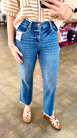Calven High Rise Ankle Straight Jeans by Risen
