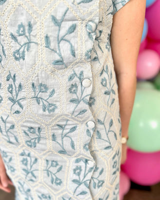 Nessa Mint Print MIni Dress