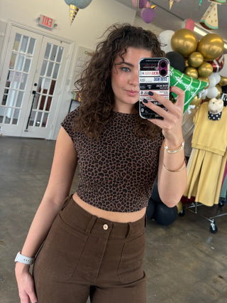 Elysian Brown Leopard Print Top