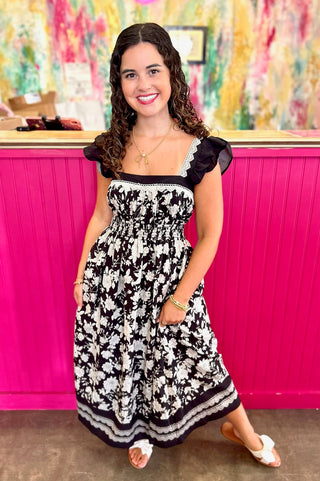 Shannah Black Midi Dress