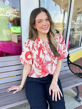 Rosanna Print Pleated Blouse