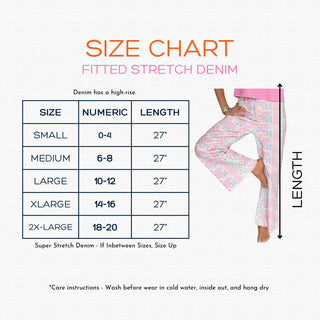 Blush Pink Polka Dot Stretchy Denim Pants