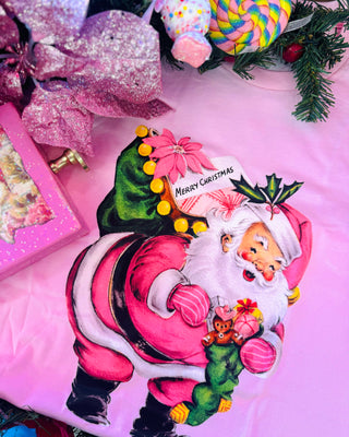 Pink Vintage Santa Tee
