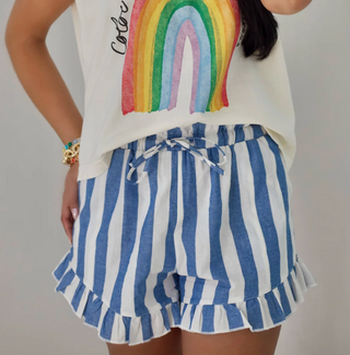 Bluebell Striped Shorts by Poppy & Pine