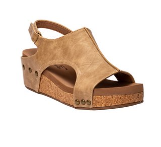 Volta Wedge Sandals by Corkys in Taupe