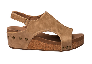 Volta Wedge Sandals by Corkys in Taupe