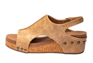 Volta Wedge Sandals by Corkys in Taupe