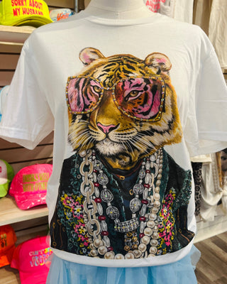 Funky Tiger Crystal Graphic Tee