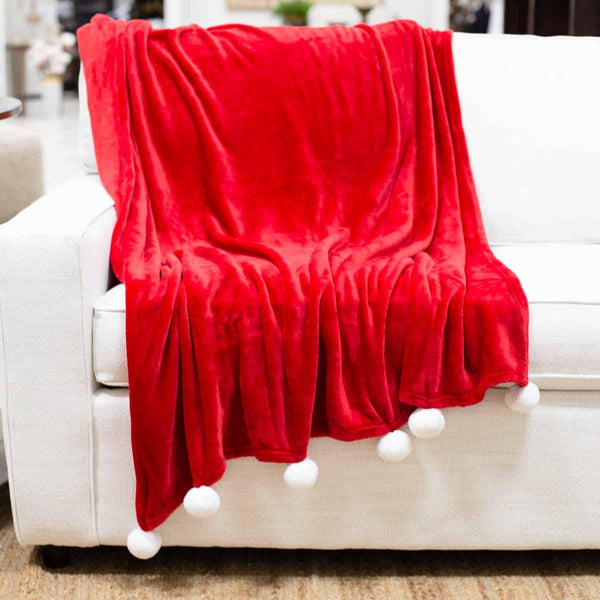 Santa Pom-Pom Throw