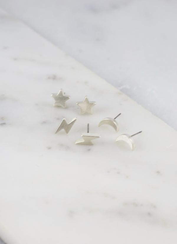 Wilmur Scratch Metal Studs - Silver