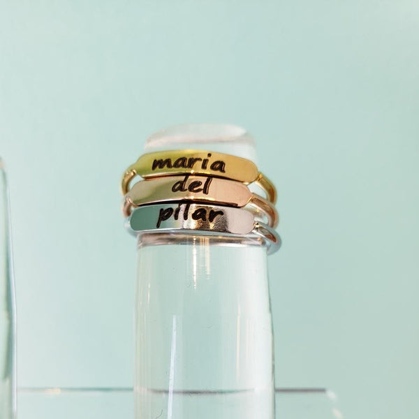 Stackable ring with bar